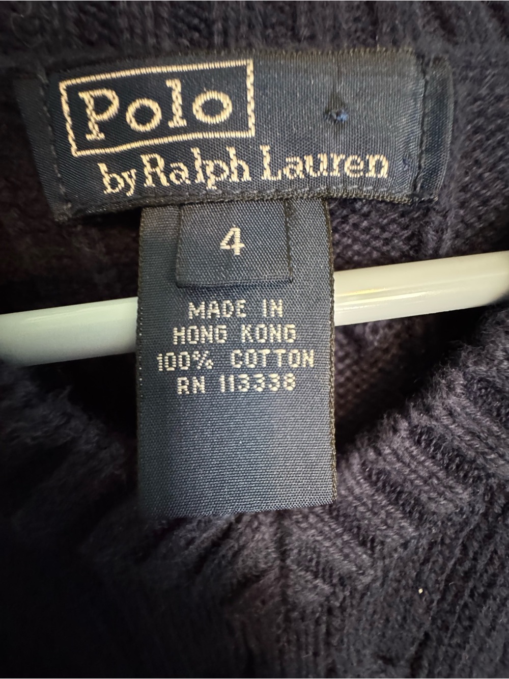 Ralph Lauren Navy Cable-Knit Vest with Red & Green Plaid Shirt - Picture 8 of 9
